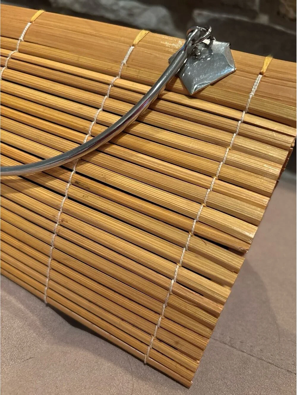 Natural Bamboo Slat Purse- Yellow/Vintage from Bermuda-New with tag